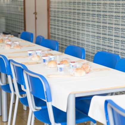Momento del pranzo presso l’Istituto San Giuseppe