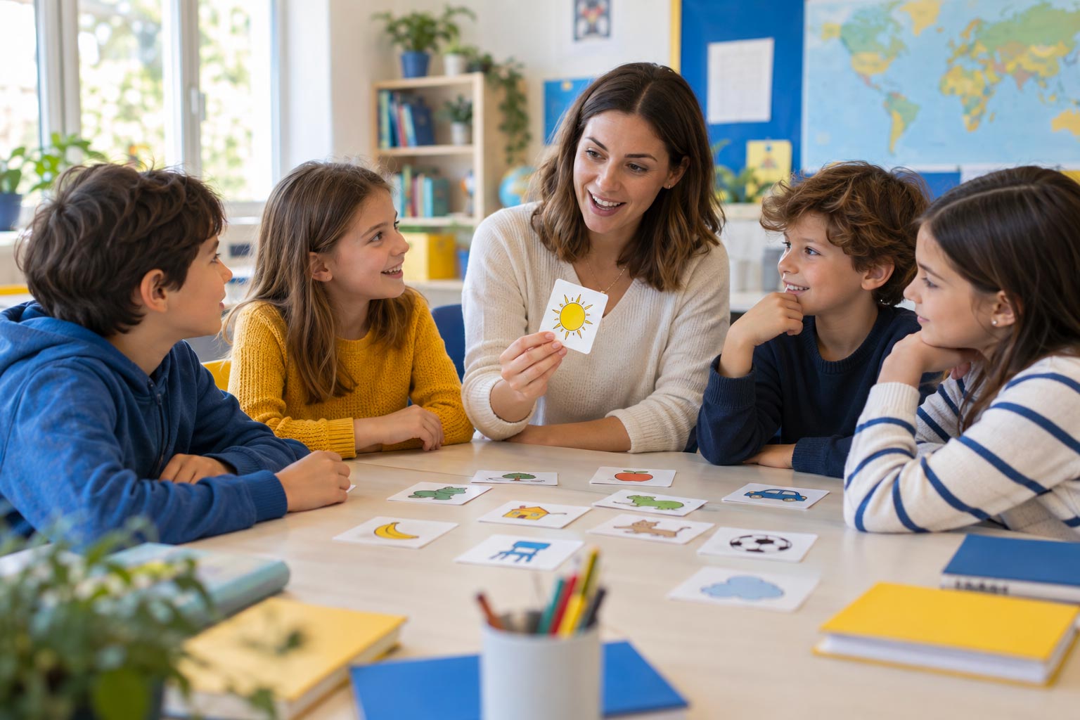 Bambini della Scuola Primaria durante un'attivit&agrave; di inglese Cambridge